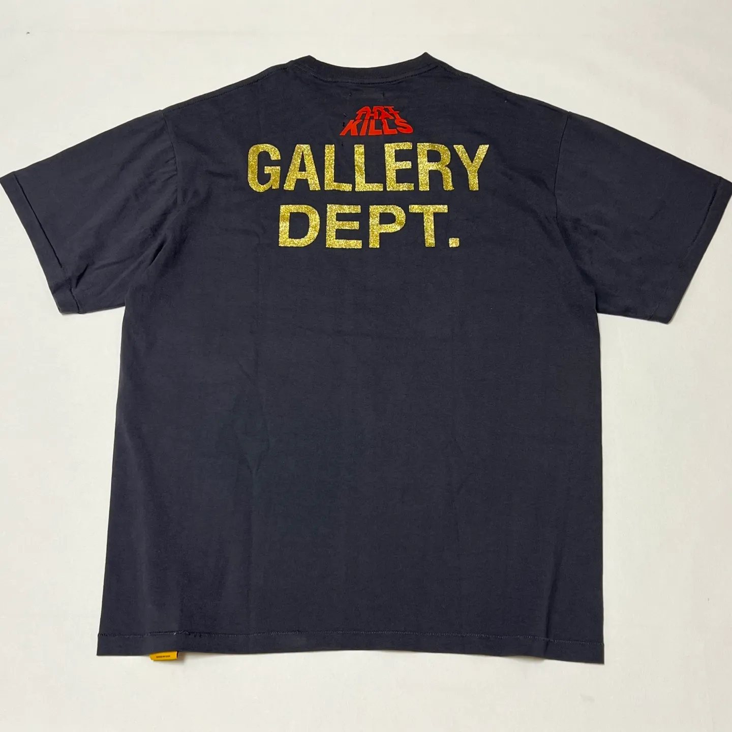 GALLERY DEPT. ATK NIGHT TEE/WALK ATK series latest model Bat skull glitter LOGO distressed TEE Washed black S-XL Garment dyeing Rewashed distressed Original consistent main mark➕ATK series main mark Correct version Top-notch printing technology Divine restoration